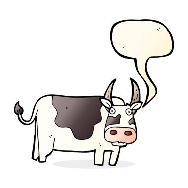 Konuşma baloncuklu çizgi film boğası