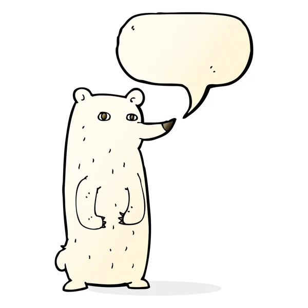 Niedźwiedź polarny zabawne kreskówki z dymek — Wektor stockowy