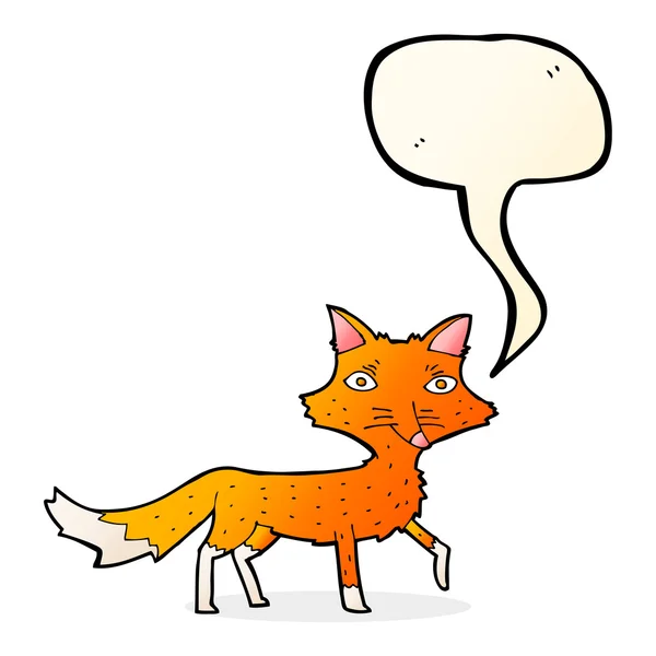 Cartoon weinig fox met tekstballon — Stockvector