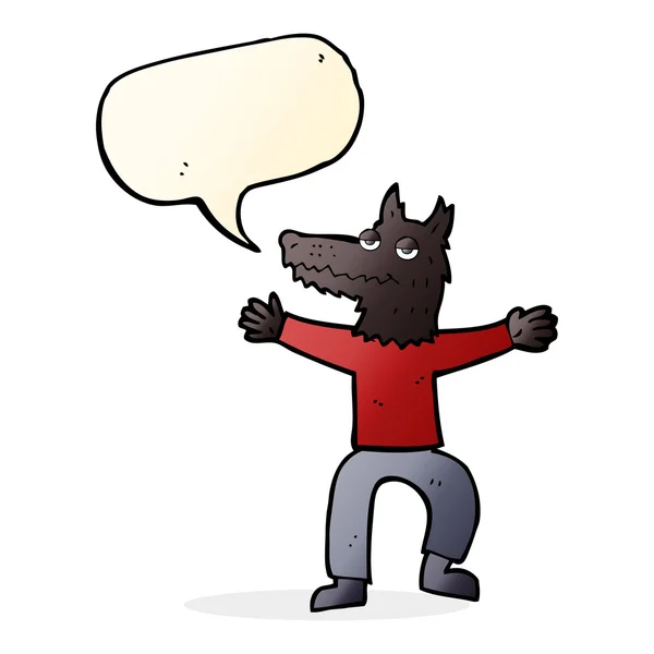 Человек-волк с пузырьком речи — стоковый вектор