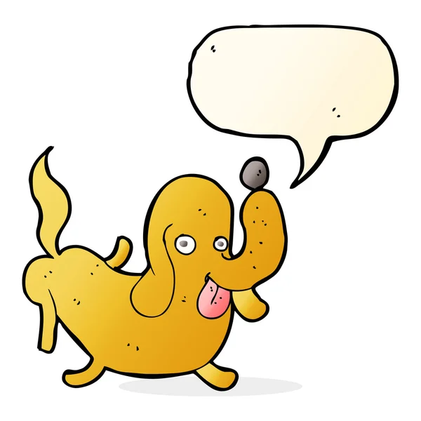 Perro de dibujos animados que sobresale la lengua con la burbuja del habla — Archivo Imágenes Vectoriales