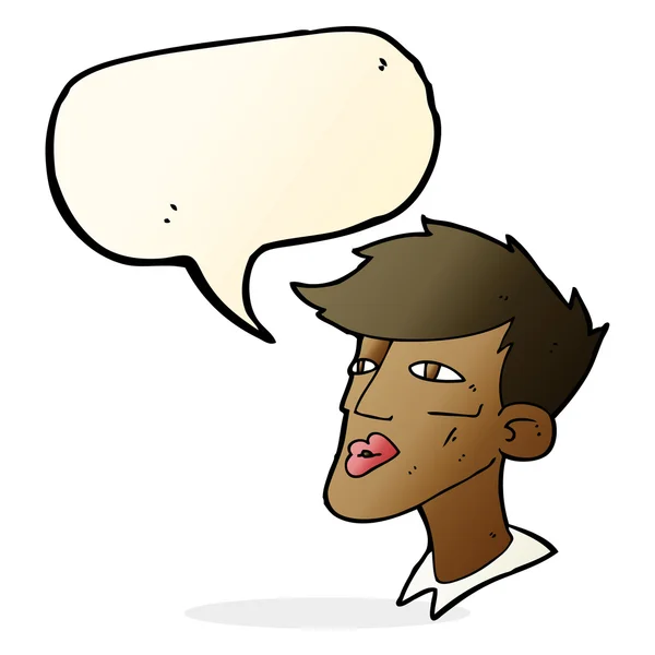 Καρτούν αρσενικό μοντέλο τύπος με φούσκα ομιλία — Διανυσματικό Αρχείο