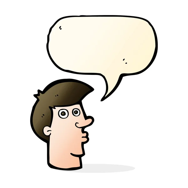 Cartoon confused man with speech bubble — Stock Vector