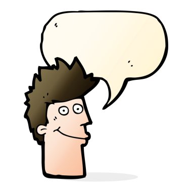 çizgi film mutlu adam konuşma baloncuğu ile