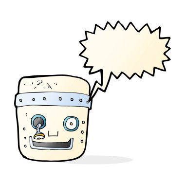çizgi film robot kafa ile konuşma balonu