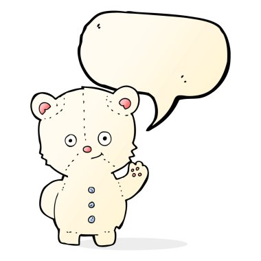 sallama kutup ayısı yavrusu konuşma balonu ile çizgi film