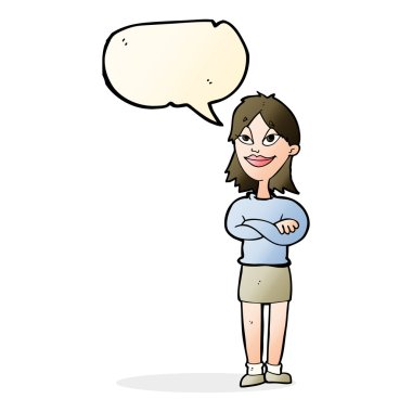 çizgi film gurur kadınla konuşma balonu