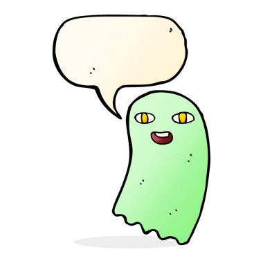Konuşma balonlu komik karikatür hayaleti