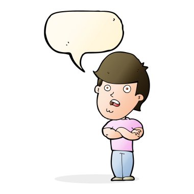 çizgi film hayal kırıklığına uğramış adam konuşma balonuyla