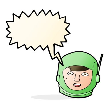 Konuşma balonlu astronot kafası