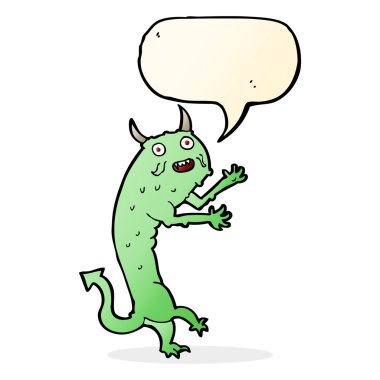 Konuşma baloncuklu çizgi film şeytanı