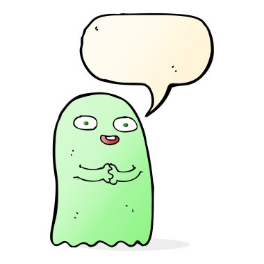 Konuşma balonlu komik karikatür hayaleti