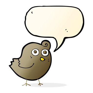 Konuşma baloncuklu komik çizgi film kuşu