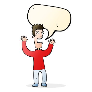 Çizgi film konuşma balonuyla adamı dehşete düşürdü.