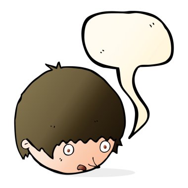 Konuşma baloncuğuyla şok olmuş karikatür