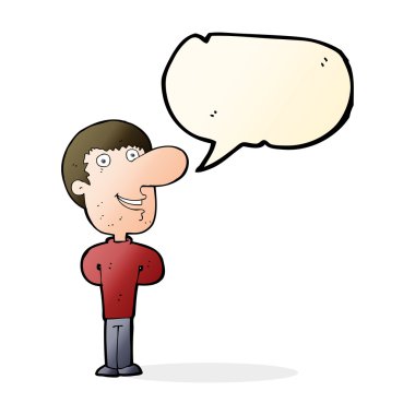 çizgi film mutlu adam konuşma baloncuğu ile