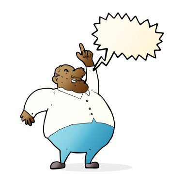 karikatür büyük şişman patron konuşma balonu ile