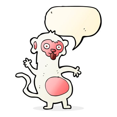 Konuşma baloncuğu olan komik çizgi film maymunu