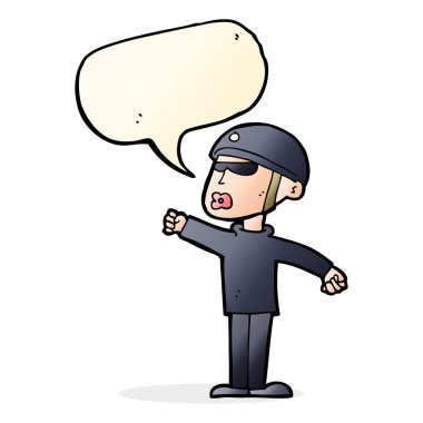 çizgi film güvenlik görevlisi ile konuşma balonu