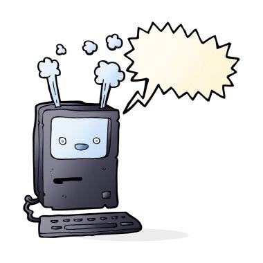 çizgi film eski bilgisayar ile konuşma balonu