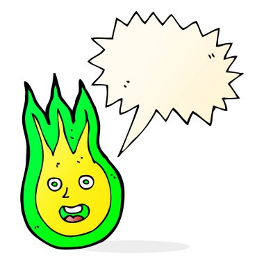 Konuşma balonlu çizgi film dostu ateş topu