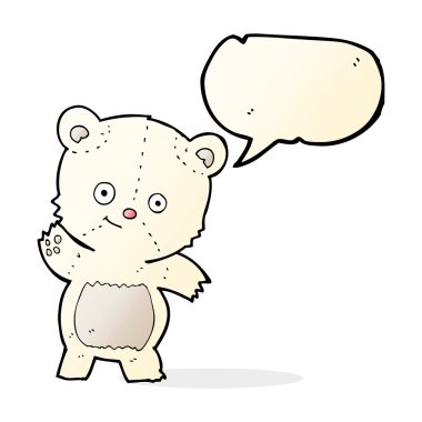 şirin kutup ayısı karikatür konuşma balonu ile