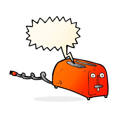 Konuşma baloncuklu çizgi film tost makinesi