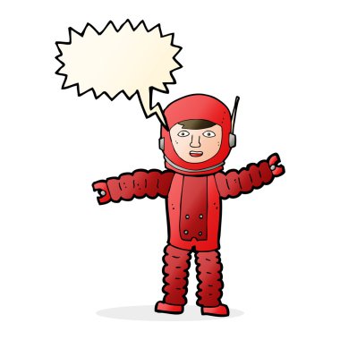 Konuşma balonu olan bir astronot.