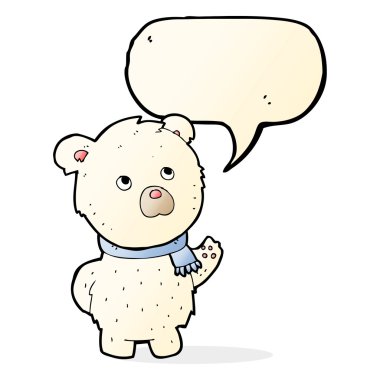 şirin kutup ayısı konuşma balonu ile çizgi film