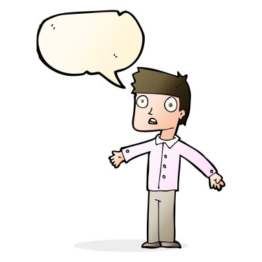 karikatür adamı konuşma balonuyla şok etti