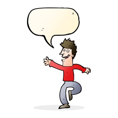 çizgi film mutlu adam konuşma baloncuğu ile