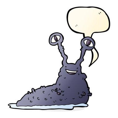 Konuşma baloncuklu çizgi film sümüklüböceği