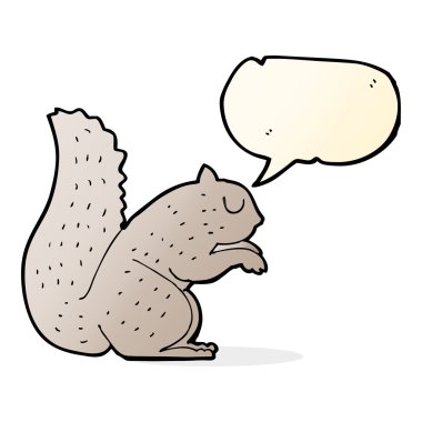 Konuşma balonlu bir sincap.
