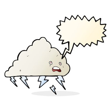 Konuşma baloncuklu karikatür bulutu