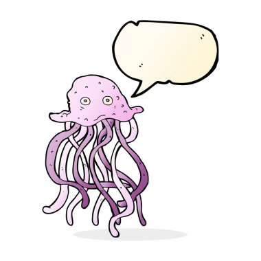 Konuşma baloncuklu ahtapot çizgi filmi