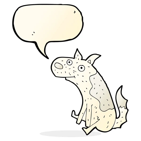 Cartoon sitting dog with speech bubble — Stock Vector
