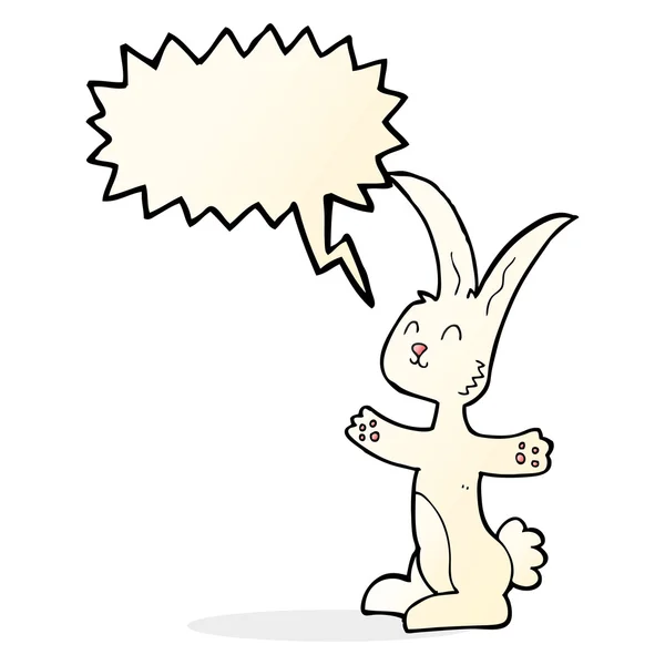 Kelinci kartun dengan gelembung ucapan - Stok Vektor
