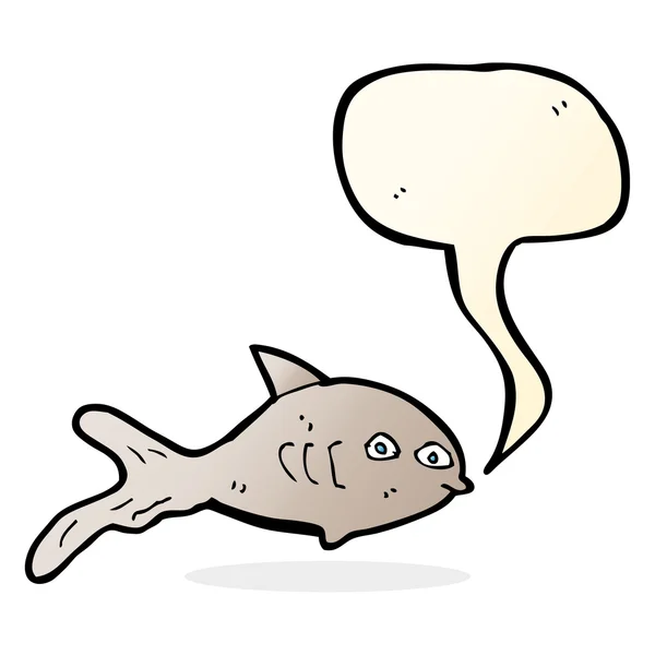 Poisson dessin animé avec bulle de parole — Image vectorielle