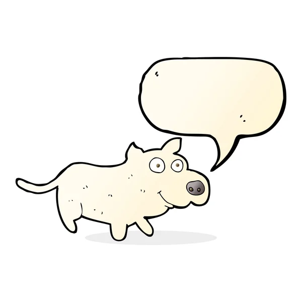 Cartoon gelukkig hondje met spraakzeepbel — Stockvector