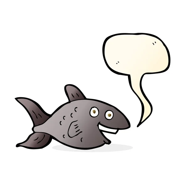 Ryba z kreskówki z bańki mowy — Wektor stockowy