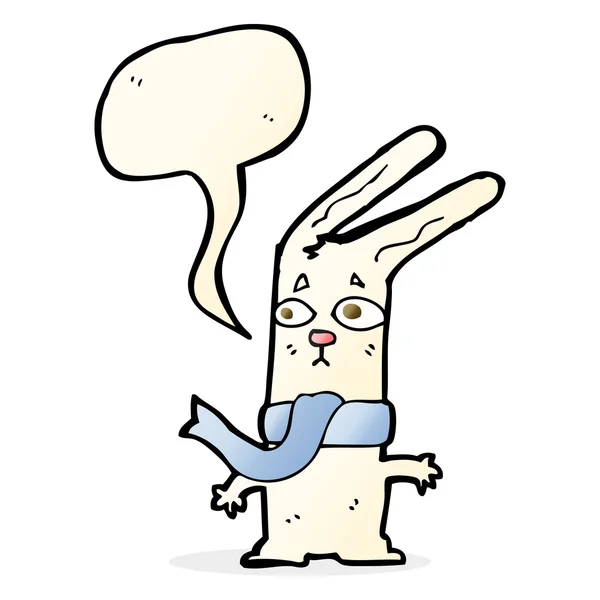 Tecknad kanin med pratbubbla — Stock vektor