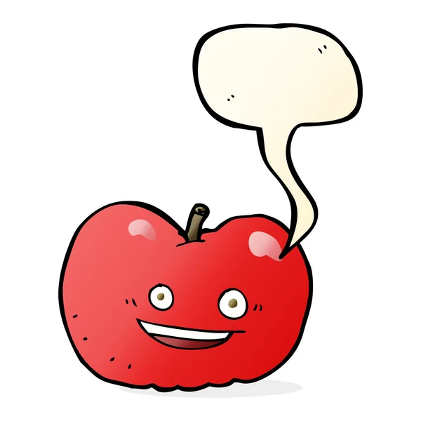 Manzana de dibujos animados con burbuja del habla — Archivo Imágenes Vectoriales