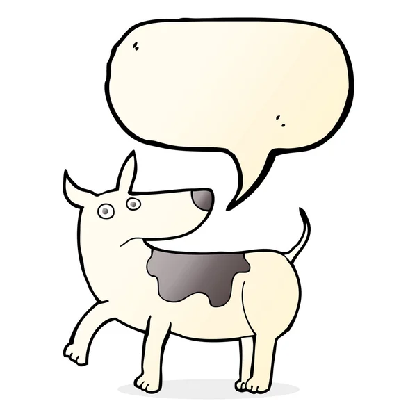 Divertido perro de dibujos animados con burbuja de habla — Vector de stock