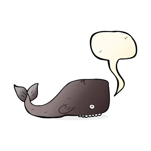 Baleine de dessin animé avec bulle de parole — Image vectorielle