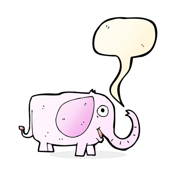 Karikatur Elefantenbaby mit Sprechblase — Stockvektor