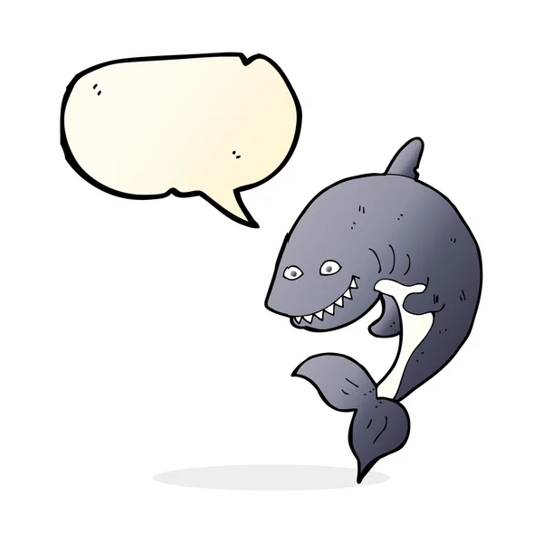 Cartoon shark with speech bubble — Stock Vector