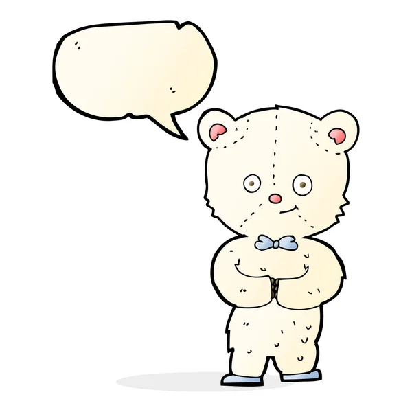 Мультяшный милый медвежонок с речевым пузырем — стоковый вектор