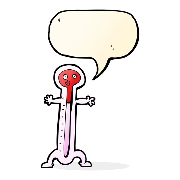 Cartoon thermometer met spraakbel — Stockvector