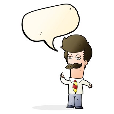 çizgi film adam bıyık konuşma balonu ile açıklayan ile