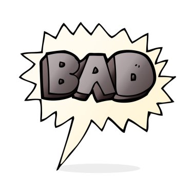 çizgi film kötü işaret ile konuşma balonu